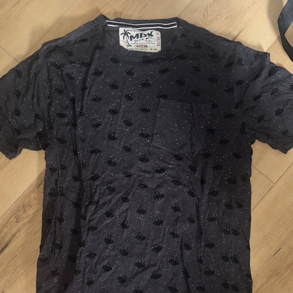 MEX Men's Navy Palm Print Tee